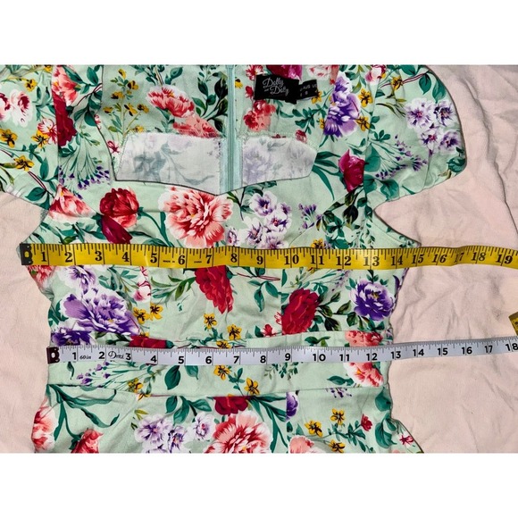 Dolly & Dotty Claudia Flirty Fifties Swing‎ Floral Dress green size 4 - Picture 9 of 9
